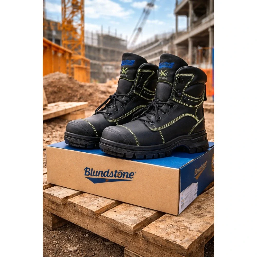 Blundstone 994 Mens 11.5 Black Leather Safety‎ Steel Toe Metguard Work Boots NEW